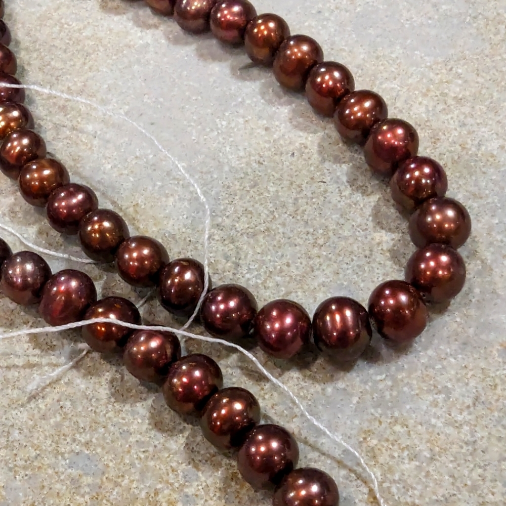 Jewelry makers 6 and 1/2 to 7 mm bronze freshwater pearls strand